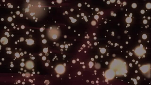 Glowing spheres drifting through void revealing red filaments twisting and receding showing depth