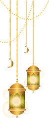 Obraz premium Elegant hanging lanterns to welcome Eid al-Fitr