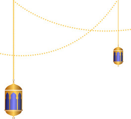 Gold hanging lanterns for Eid al-Fitr