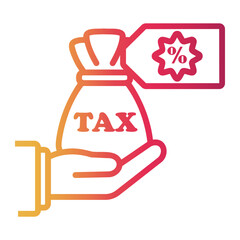 tax Line Gradient Icon