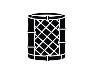 Bamboo Basket Weave Black Silhouette Icon