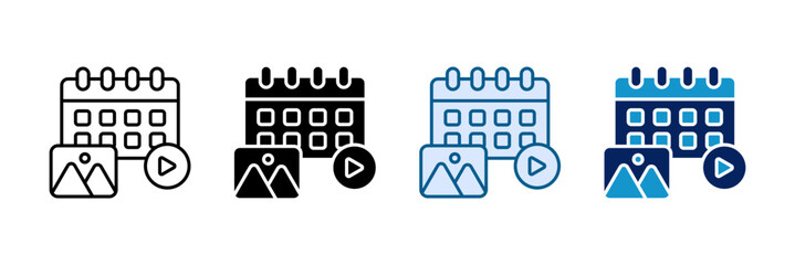 Content Calendar Icon Set Multiple Style Collection