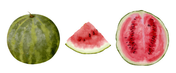 Delicious Fresh Watermelon Slice Collection Whole, Half, and Wedge Options Perfect for the Summer Season and Picnics