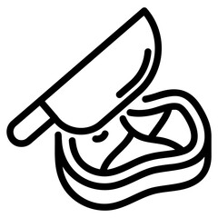 Cuts meat icon