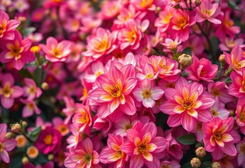 Fototapeta premium Intricate, continuous blooming flowers in vibrant hues, botanical, aesthetic