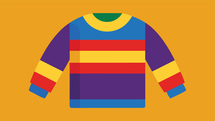 Vector art of a vibrant striped sweater with a mix of colors, perfect for adding a playful touch to any outfit, a cheerful and stylish choice