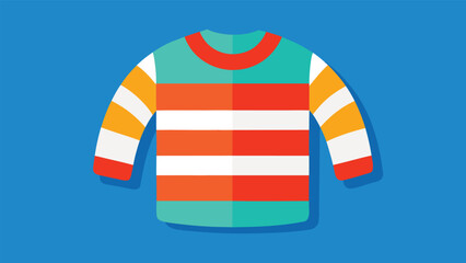 Vector art of a striped sweater with long sleeves, perfect for layering during the cooler months of the year to stay warm and comfortable