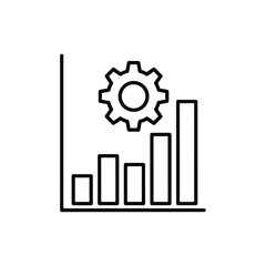 Analyzing Business Growth And Performance Metrics With A Gear Icon Symbol