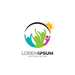 Charity logo with social design template, community logos