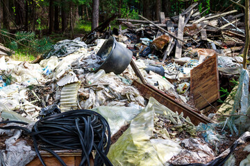 Pollution of nature and the environment with plastic waste