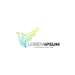 Bird logo with line design business, line style logos