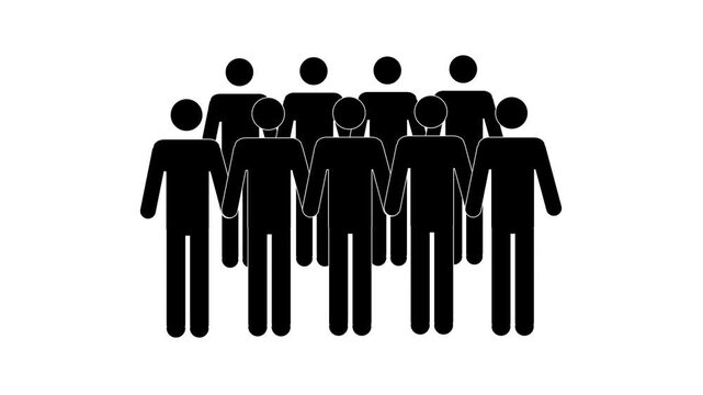 illustration of a group of people for presentation infographics