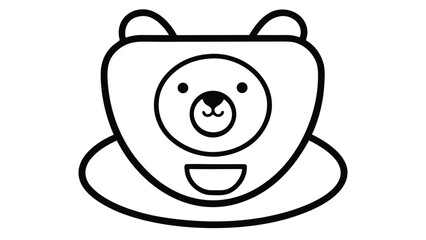 Vector art of cute bear cup vector illustration, perfect for childrens designs and playful themes with a charming touch
