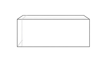 Empty White Rectangular Box on White Background for Packaging and Storage