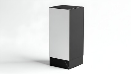 Modern Black and White Rectangular Speaker on White Background