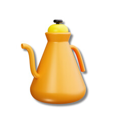 yellow teapot isolated on white