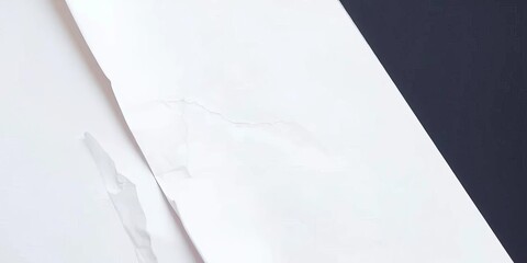 Crisply folded blank white paper, showing creases and texture, abstract, paper