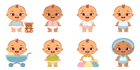 Babies PNG Set – Realistic Infant Illustrations Isolated on Transparent Background