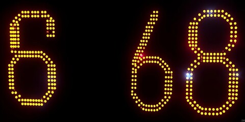 Abstract glowing digital numbers on dark background,  shimmer,  pattern