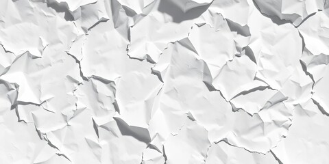 Obraz premium Deeply creased white paper, textured background with sharp folds and shadows, brochure, illustration