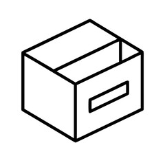 Isometric outline icon of a box, , representing storage