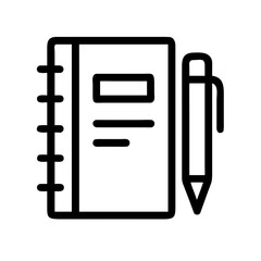 Notebook and pen for writing notes