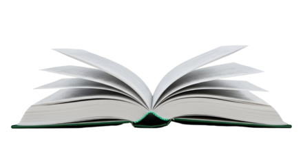 Open book with flipping pages isolated on transparent background for education design.