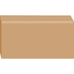 Brown cardboard box stacked neatly with visible layers and straight edges isolated on a white background