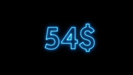 Business dollar's fall down animation. Money loss. Financial crisis, market fall. 81 dollar decrease icon animation.