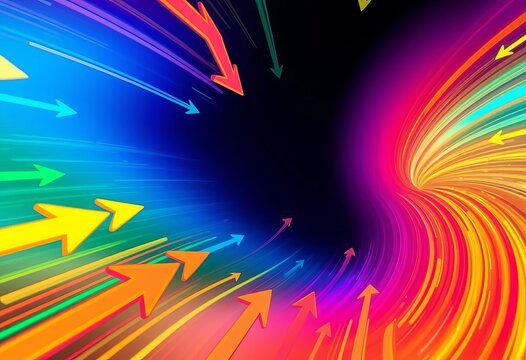 Arrows forming a vector field, showing direction and magnitude, vector, arrows