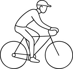 Cycling Line Drawing Illustration