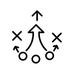 Strategic planning icon showing business development process