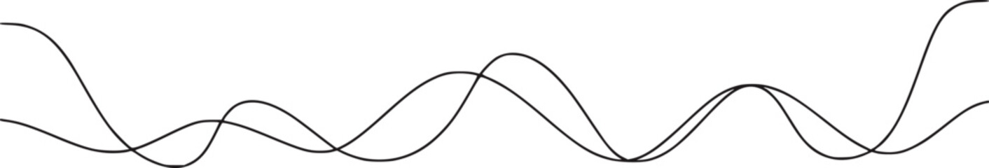 Abstract black lines on white background line art