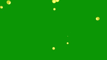 A green screen with white background and bunch of yellow balloons floating in the air bubbles gold dots on it lots animated chromakey background depth creative figure scene movement