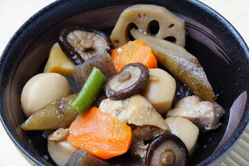 筑前煮　家庭料理