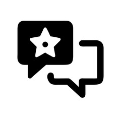 Two speech bubbles, one with a star