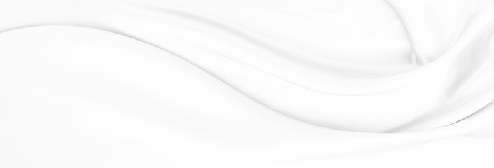 White gray satin texture that is white silver fabric silk panorama background with beautiful soft blur pattern natural.