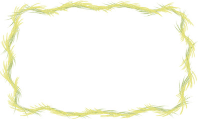 Obraz premium 稲穂がでこぼこした束になって重る長方形のフレーム