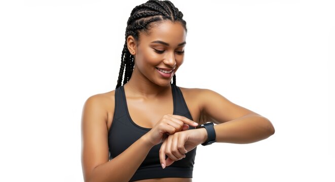 Woman Using Smartwatch - Powered by Adobe