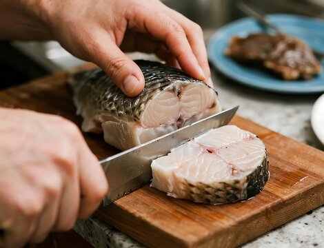 Darne fish cutting