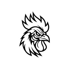Chicken Head e sport logo vector illustration design templates simple and modern concept