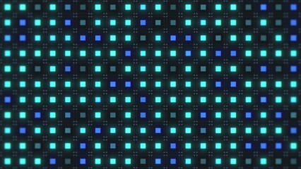 Seamless technology background motion graphic with flashing blue squares