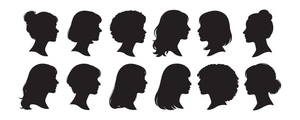 Diverse woman silhouette profiles offer a modern, elegant aesthetic for your brand identity or creative project with versatile applications and strong visual impact