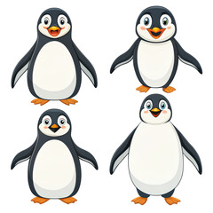 Fototapeta premium Set of penguins clipart illustration png penguins png penguin clipart png penguin drawings png cartoon penguins png cute penguins png transparent background image