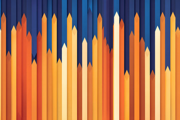 Obraz premium Abstract Geometric Background with Orange and Blue Vertical Shapes, Modern Graphic Design, Upward Trend Concept, Business Growth, Success, and