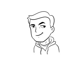 smirking guy digital drawing illustration isolated