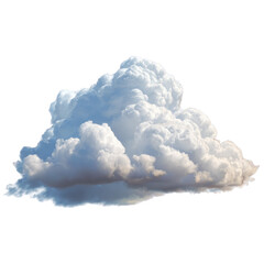 Fluffy white cumulus cloud element floating isolated realistic atmospheric weather photography