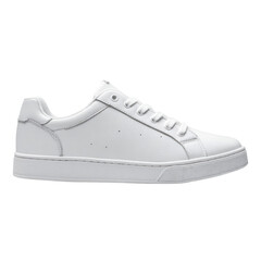 Classic white leather sneakers side view minimalist footwear for everyday style
