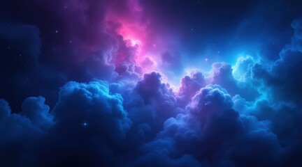 Fototapeta premium Vibrant cosmic nebula with pink and blue hues