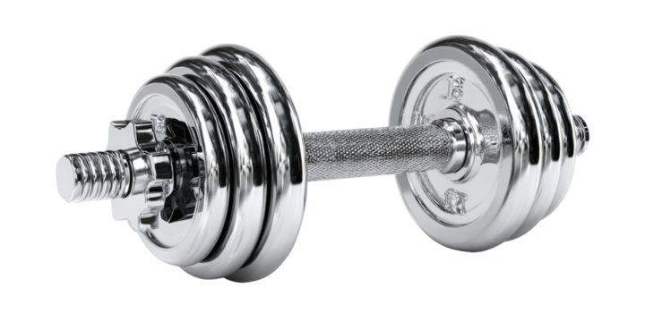 Shiny chrome adjustable dumbbell weight exercise equipment for fitness training